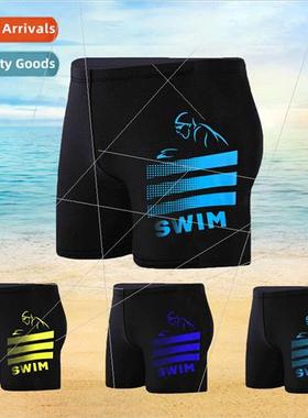 2023 new swim trunks 适用 men adult nylon flat corner slimmi