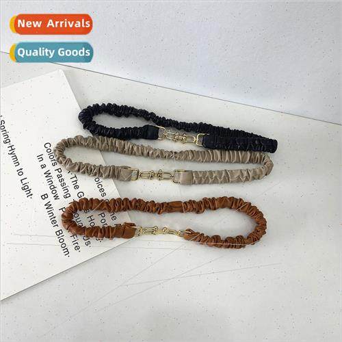 Women leather elastic hooks simple small belt straps body sh