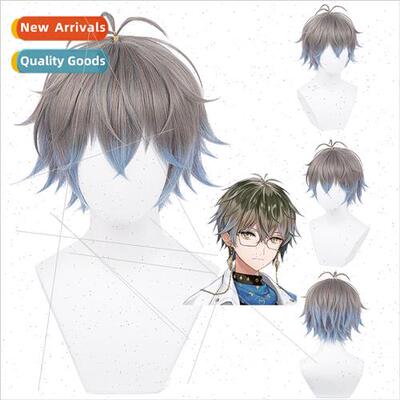 Anime Wigs Vtuber Rainbow Society Virtual Idol Host Ike Evel