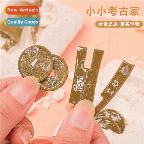 Children archaeological excavation gemstone toys bronze terr