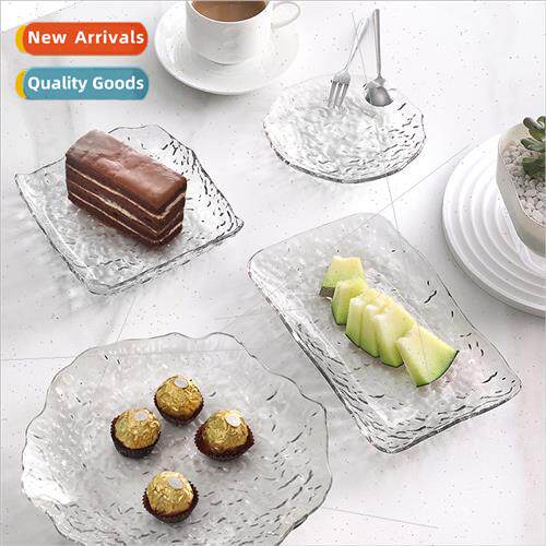 Ins irregular glacier transparent fru plate cake dessert pla