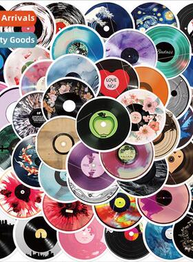 50 vinyl CD record stickers personalized decorative guitar n