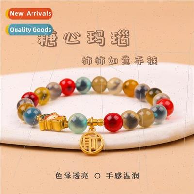 Sugar heart agate persimmon persimmon Ruyi bracelet female c