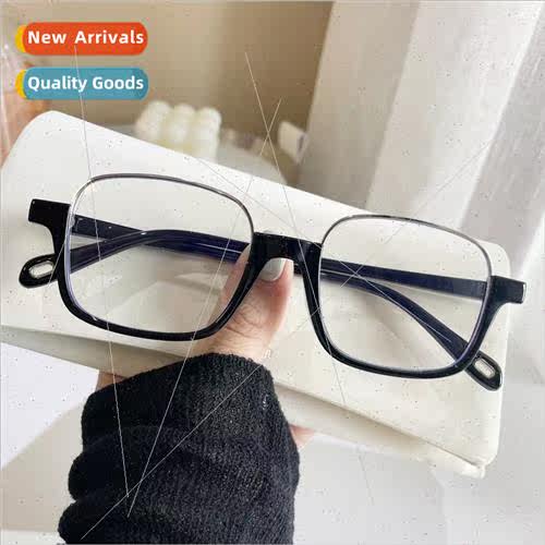 Europe retro semi-black frame vegan anti-blue light student