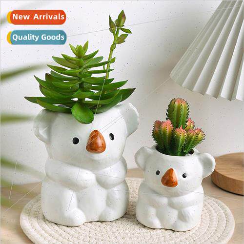 ins cute koala ceramic flower pot creative cartoon animal ga