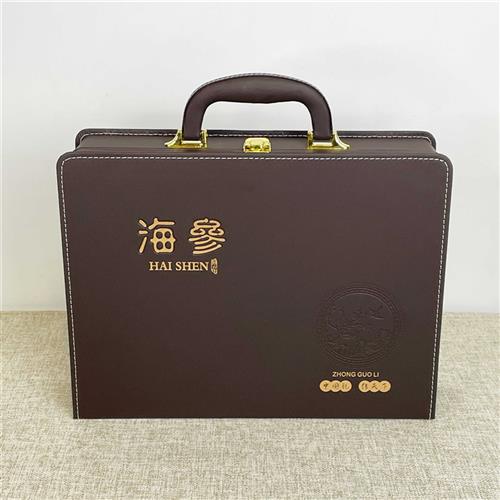 新款干海参皮盒一斤装手提款黑色高档海参礼品盒干海参包装盒