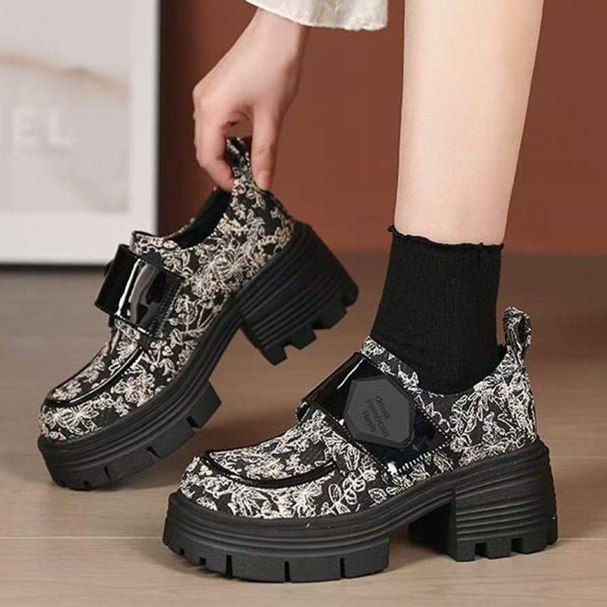 【织物+超轻底】【咖啡牛奶】秋季一脚蹬刺绣魔术贴碎花乐福-鱼,女鞋,时尚休闲鞋,淘宝优惠券,粉丝福利购,淘宝优惠卷