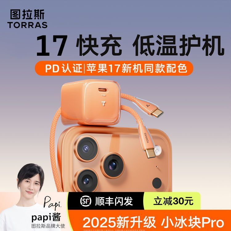 图拉斯小冰块45W快充插头