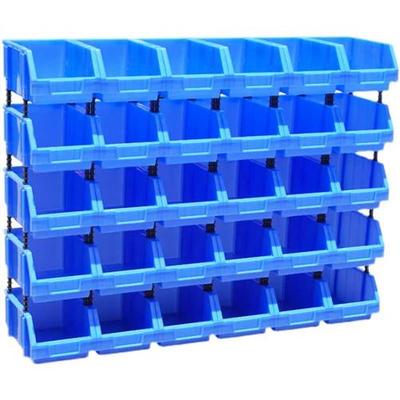 零件盒塑料收纳盒仓库货架组合式螺丝分类塑料斜口盒分格箱长方形