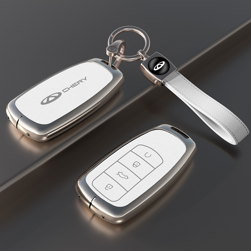 适用于奇瑞钥匙套带标金属壳