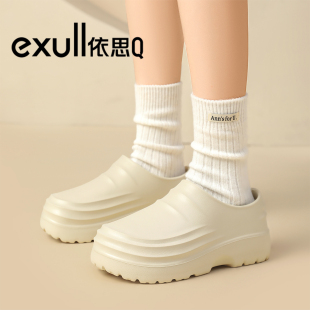 休闲勃肯鞋 女士防滑外穿包头拖软底包跟护士鞋 依思Q厨师鞋 exull