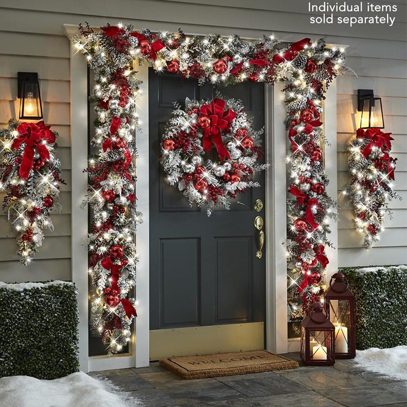 Christmas door frame decoration set Garland wreath pendant