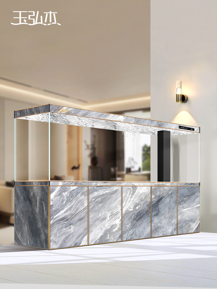 鱼缸客厅2025新款龙鱼缸屏风靠墙铝合金水族箱底过滤免换水自循环