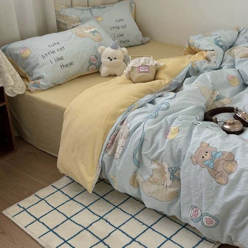 舒适秋冬牛奶绒四件套【可机洗】