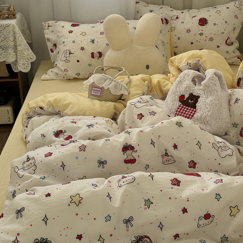 A类多巴胺双层纱水洗棉四件套