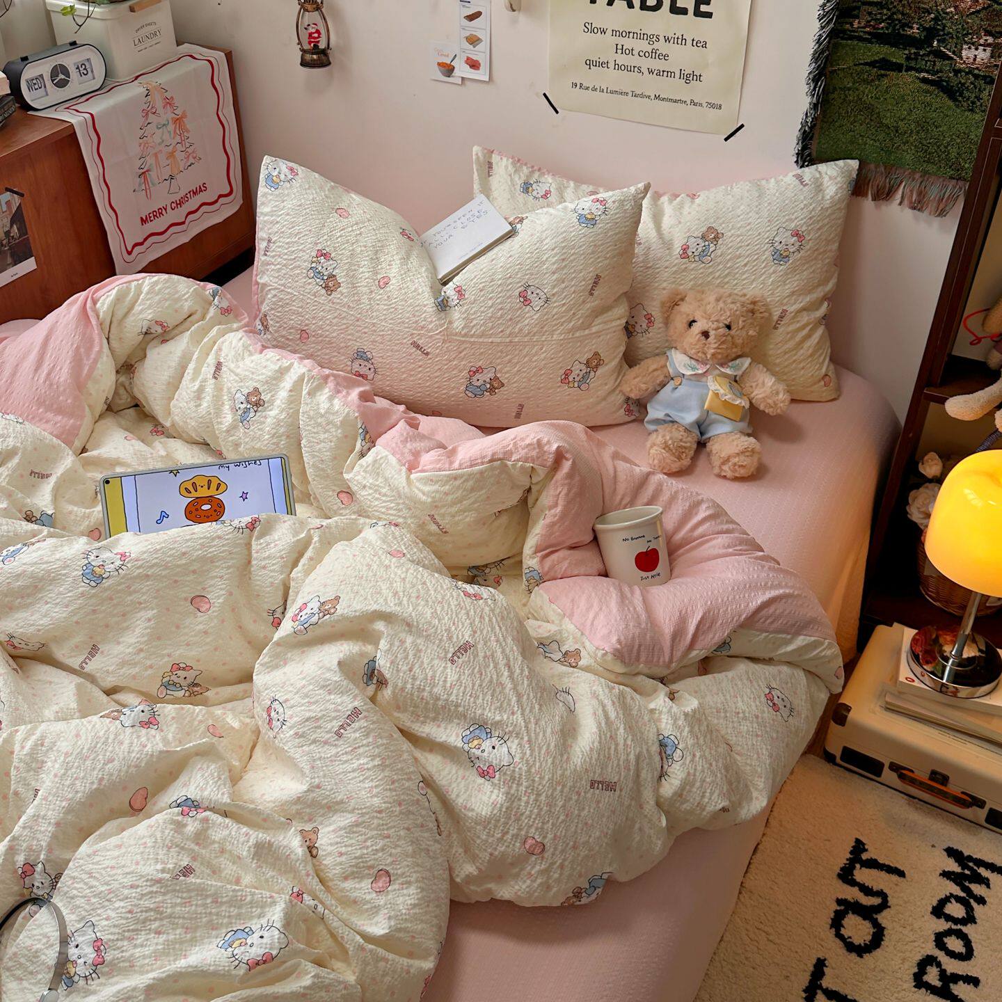 少女ins可爱kt猫床品四件套