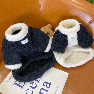 黑白熊猫云朵双面毛绒宠物冬季保暖棉衣比熊居家防着凉小狗狗衣服