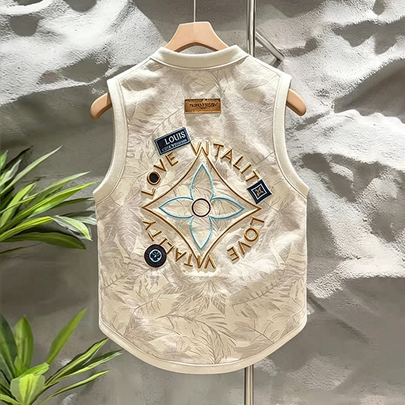 宠物狗狗猫咪衣服夏季刺绣贴布奢侈印花中小型犬夏天春秋季背心