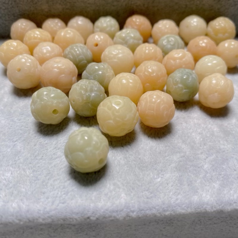 (玉化老料)小貔貅菩提珠diy配饰配珠吊坠手串白玉菩提根雕刻文玩