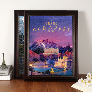 拼图用相框欧式复古咖啡色1000片油画框架70x50和75x50CM1314片