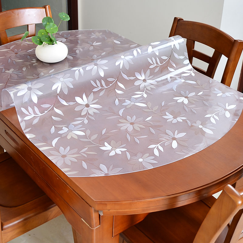椭圆形桌布桌面保护膜透明软玻璃塑料PVC软玻璃伸缩折叠桌垫胶垫