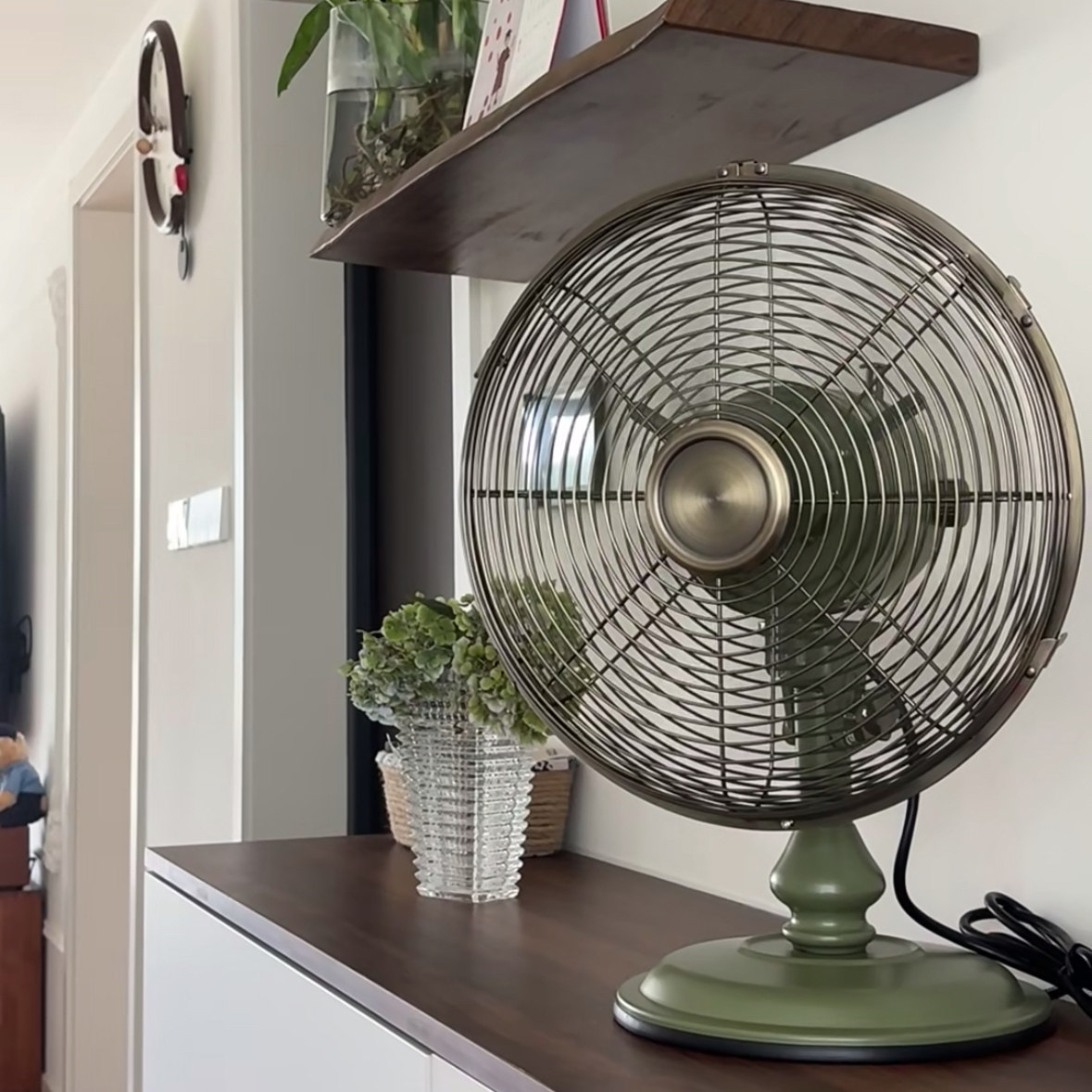山姆同款SUNKO金属复古电风扇台扇8寸12寸仿古怀旧桌面彩色落地扇