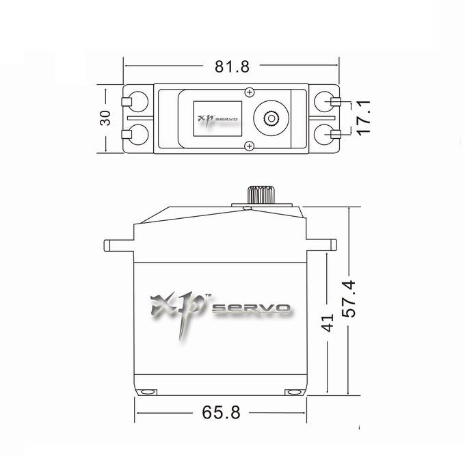 XP70HV 70kg 180/320度超大扭力进口金属齿数码舵机机器人机械臂