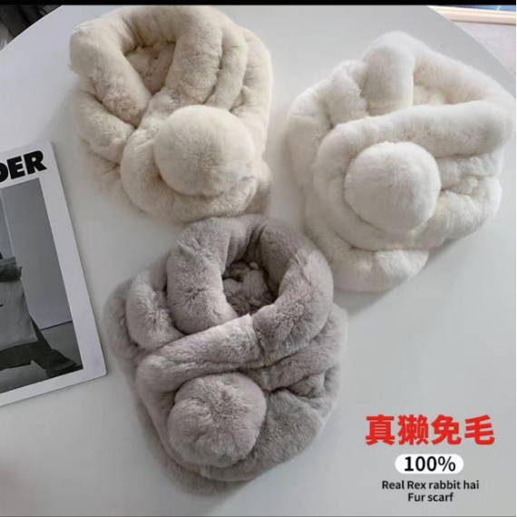 【米粒严选】秋冬皮草帽围巾WJ5718