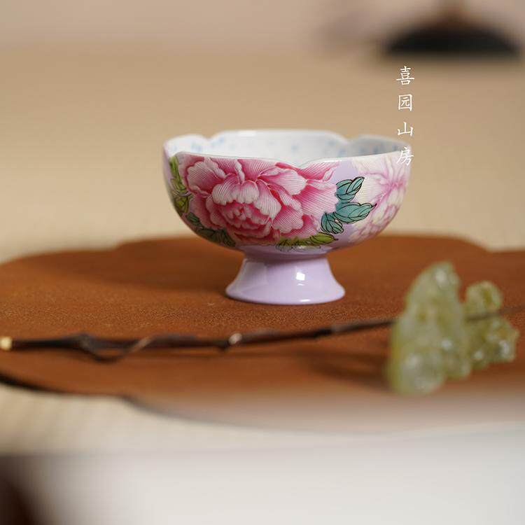 灵玺贡坊芙蓉花高足杯仙女茶器