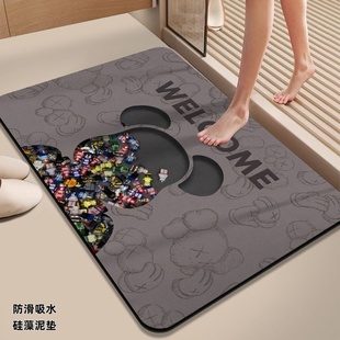卡通浴室吸水地垫卫生间门口硅藻泥防滑脚垫家用厕所速干门垫地毯