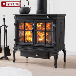 誉峰雕塑（YUFENGDIAOSU）誉峰YF-X5真火燃木铸铁壁炉法式对开门1