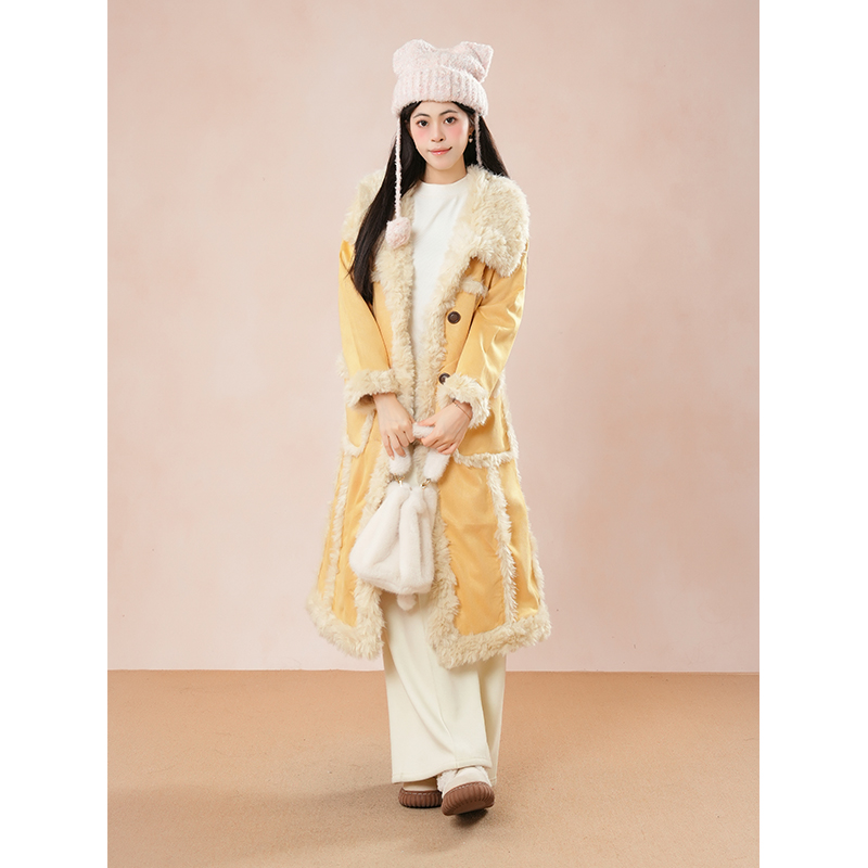 【冬日物语】多巴胺减龄长款显白高级外套女2025冬季新款毛毛外套