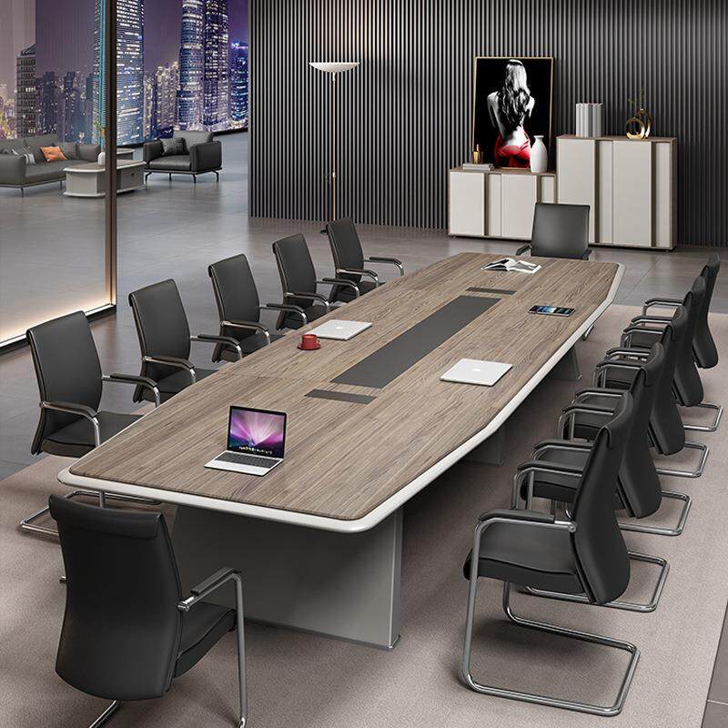 新款长方形大型会议桌长桌简约现代会议室长条办公桌洽谈桌椅组合