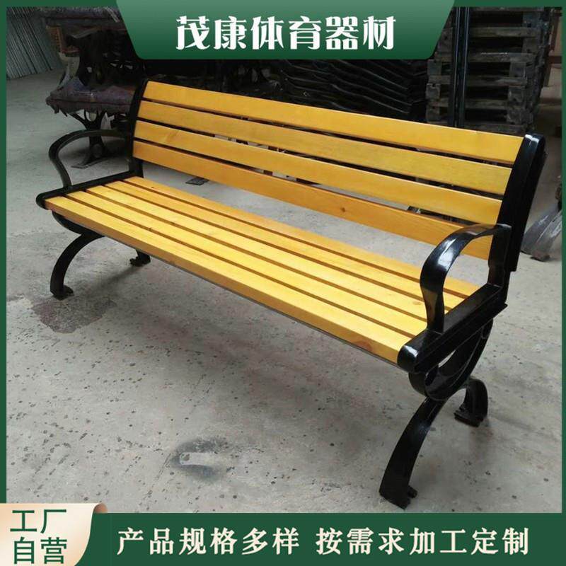 户外小区公园座椅 实木防腐木广场休闲椅 室外休息长椅铸铝铸铁