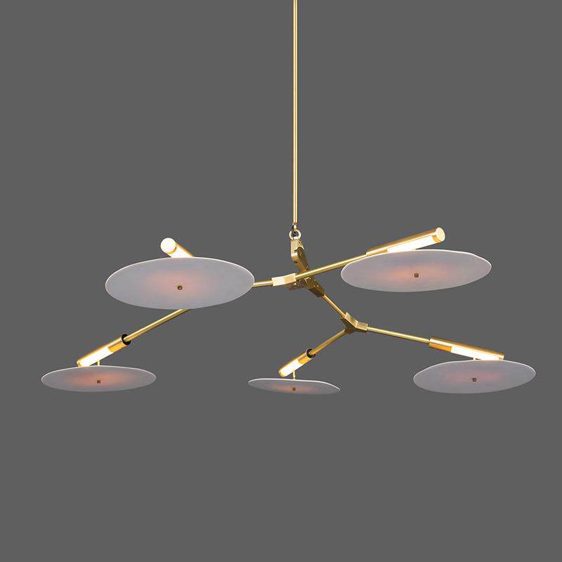 北欧设计师餐厅树形餐厅吊灯后现代矮户型卧室客厅金属艺术灯饰