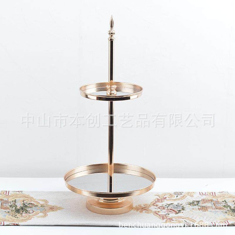 婚庆装饰甜品套双层生日蛋糕架下午茶点心糕点甜品托盘冷餐展示架