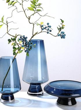 轻奢高级感彩色花瓶果盘错色组合样板间桌面装饰花摆件客展厅饰品