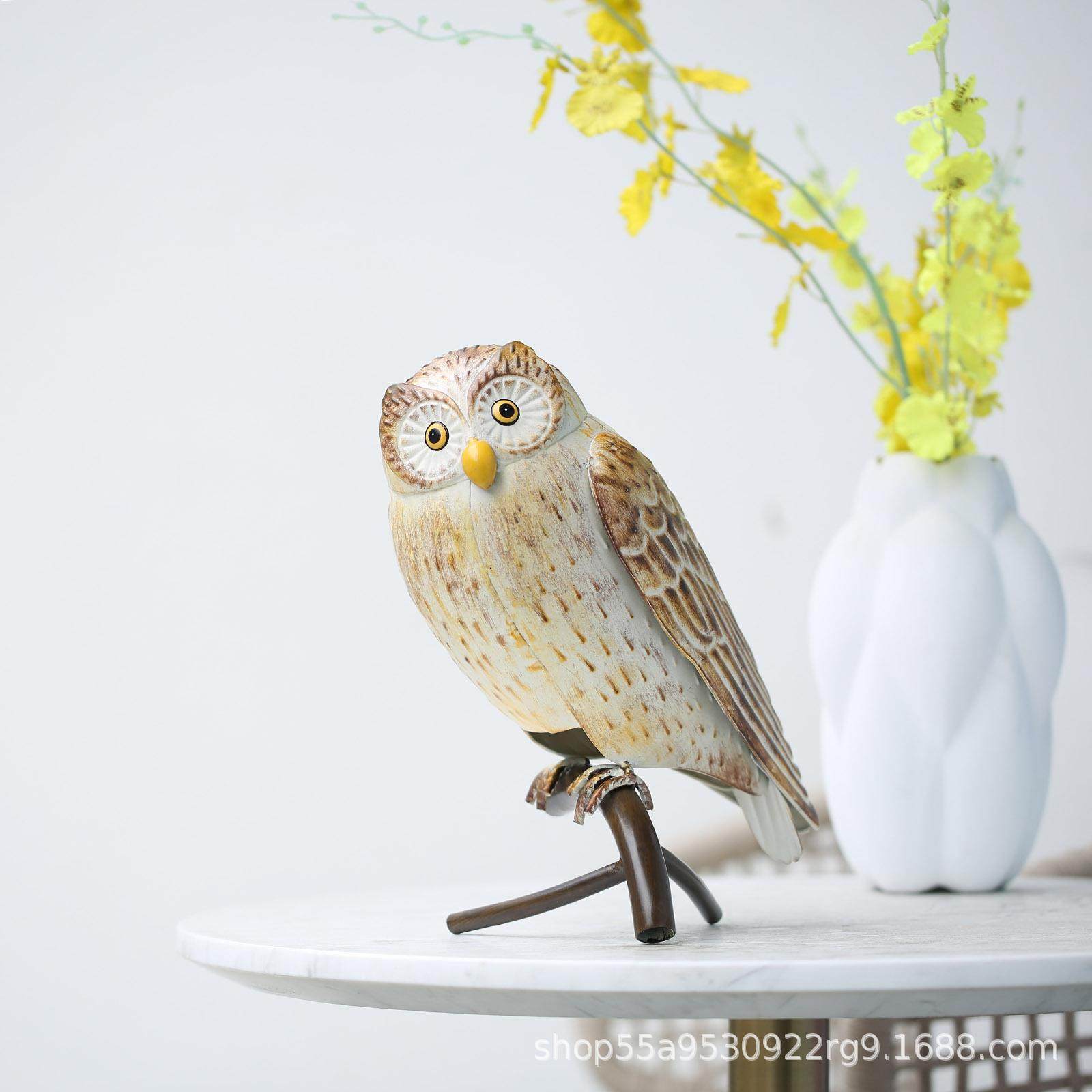 田园创意铁艺猫头鹰雕塑金属动物工艺品书桌摆件花园装饰铁制,家居饰品,装饰摆件,淘宝优惠券,粉丝福利购,淘宝优惠卷