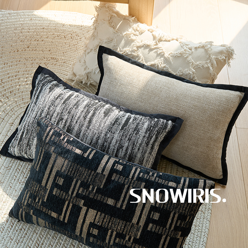 复古百搭腰枕套黑白轻奢条纹