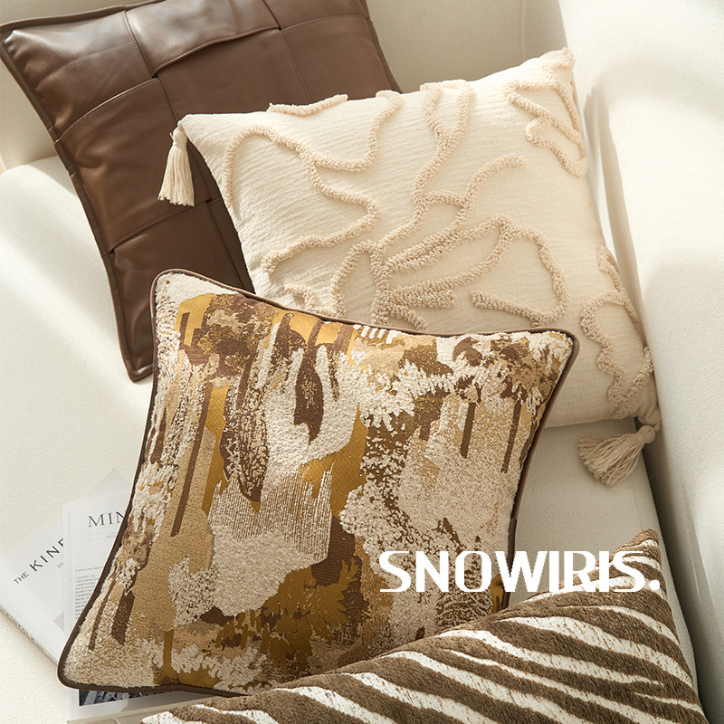 中古风抱枕咖色系条纹肌理法式软装客厅沙发靠垫样板间靠枕腰靠垫,居家布艺,靠垫/抱枕,淘宝优惠券,粉丝福利购,淘宝优惠卷