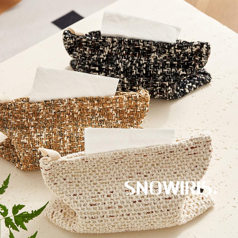 纸巾袋中古风粗花呢肌理