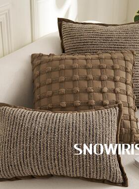 复古轻奢抱枕套设计师款高级条纹靠垫样板间沙发装饰百搭靠枕腰靠