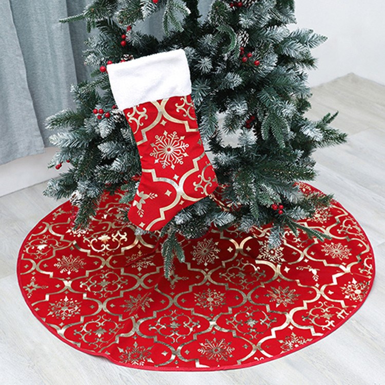 120cm Stitched Santa Christmas Snowflake Skir Tree Skirt New