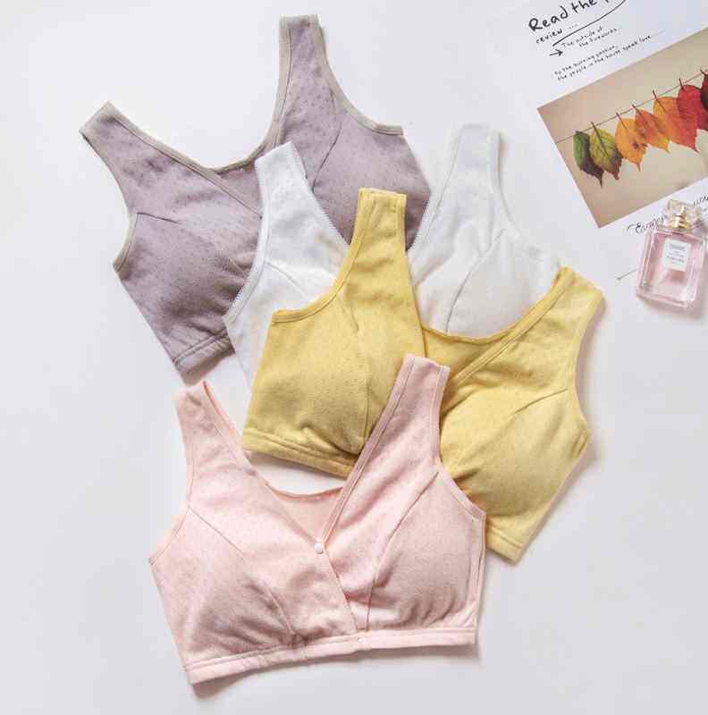 哺乳内衣夏季薄款纯棉前开扣大码背心式孕妇胸罩产后喂奶专用文胸