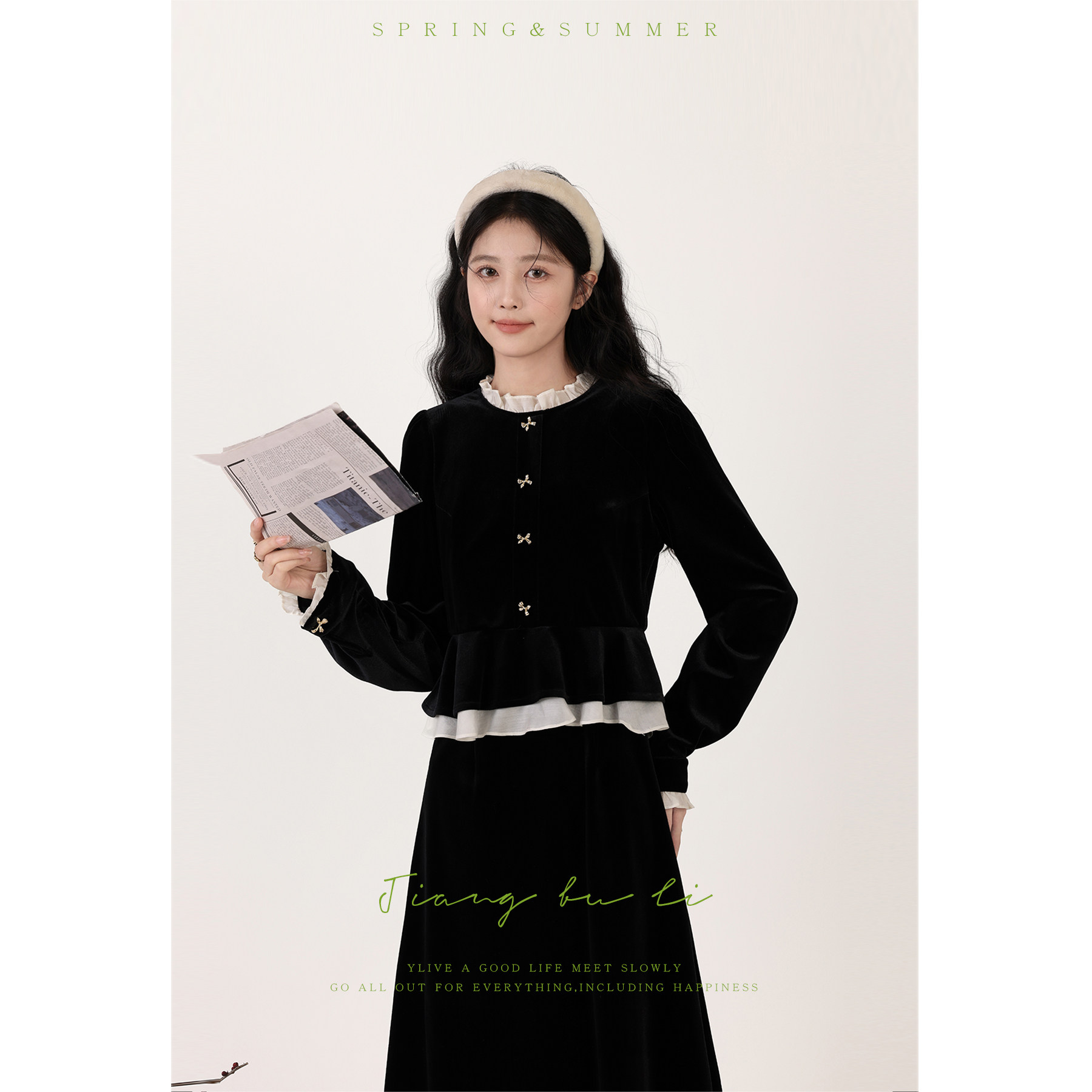 江不离【怦然心动】黑色丝绒连衣裙冬季新款假两件富家千金感裙子,女装/女士精品,连衣裙,淘宝优惠券,粉丝福利购,淘宝优惠卷