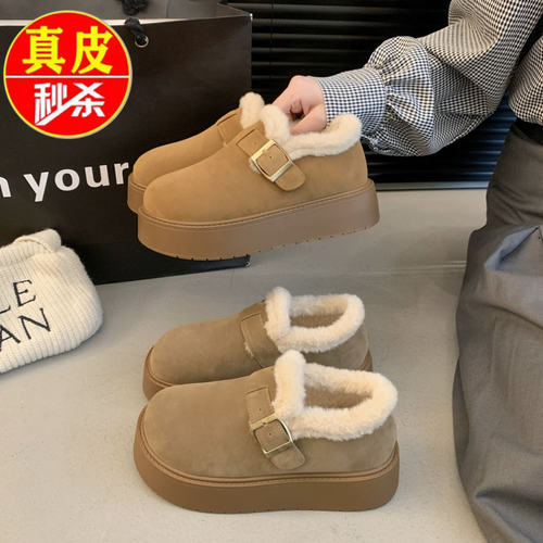 品牌鞋厚底博肯雪地靴女勃肯棉鞋