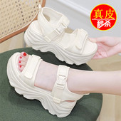 品牌特价 女 松糕软底增高沙滩休闲凉拖鞋 厚底运动凉鞋 女2025夏新款