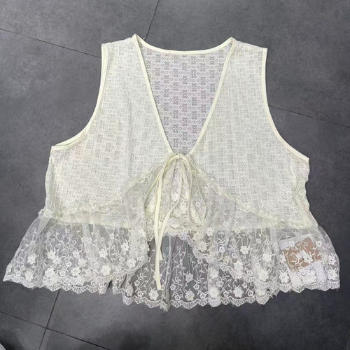 夏季白色蕾丝马甲女10