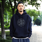 440克秋冬新款 连帽卫衣男士 余文乐宽松百搭加绒套头卫衣潮牌外套