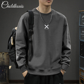 复古高街潮流帅气套头帽衫 440g重磅圆领卫衣男秋季 潮牌美式 外套秋